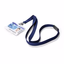 Durable Textile lanyard SOFT COLOUR midnight blue tracolla Supporto per badge Metallo, Tessile Blu