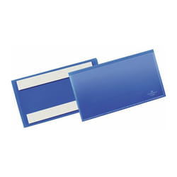 Durable - Tasca porta etichette L150xH67mm blu autoadesiva 50 pezzi/conf.