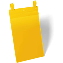 Durable - 175004 Buste con Fascette d'Aggancio A4 Verticale, Confezioni da 50 Pezzi, Giallo