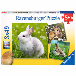 Ravensburger Teneri coniglietti 3x49pz, 49 pz, Animali, 5 anno/i