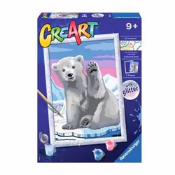 Ravensburger CreArt Pawesome Polar Bear, disegni inclusi, Bambino/Bambina, Colore per kit di verniciatura in base ai numeri
