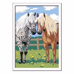 Ravensburger CreArt Serie D: Coppia di Cavalli, Kit per la pittura e la fusione per bambini, 7 anno/i, Multicolore