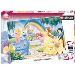 Nathan 86708 Disney - Puzzle (100 piezas), diseño del jardín de las princesas