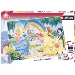Nathan 86708 Disney - Puzzle (100 piezas), diseño del jardín de las princesas