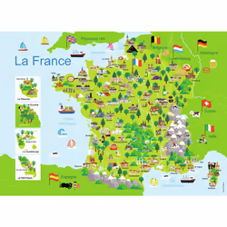 Nathan 86732 - Puzzle - Tarjeta de Francia - 100 Piezas - Vista aggiuntiva 5
