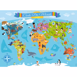 Nathan 150 Piezas de un rompecabezas - Mapa del mundo - 86806 - Vista aggiuntiva 4