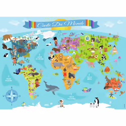 Nathan 150 Piezas de un rompecabezas - Mapa del mundo - 86806 - Vista aggiuntiva 5