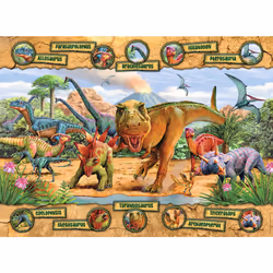 Nathan Puzzle-Les Espèces de dinosaures-150 Piezas, 86836