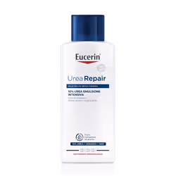 Eucerin Repair Emulsione Intensiva Urea 10% è un trattamento a base di urea, lattolo, aminoacidi, Ceramide e Gluciglicerolo c ...