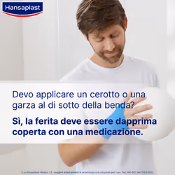 Hansaplast Benda Autoadesiva Blu 4m x 6cm, Tape flessibile per il fissaggio di bende e compresse 1 St - Vista aggiuntiva 4