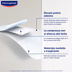 Hansaplast Cerotti Sensitive XXL, medicazione per ferite medio-grandi, 5 pezzi da 8 x 10 cm pz Cerotto