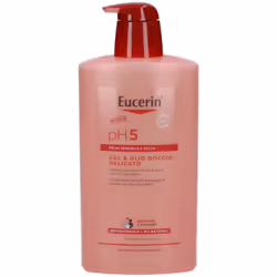 Eucerin Gel olio doccia delicato con Depantenolo e oli naturali, deterge e nutre la pelle sensibile mantenendo il pH equilibr ...