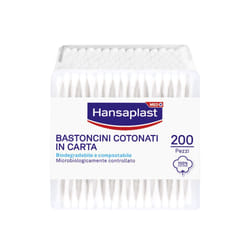 Hansaplast Bastoncini Cotonati, Cotton fioc per il kit pronto soccorso casalingo, 200 pezzi Pc Bastoncino