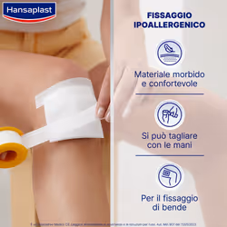 Hansaplast Soft Cerotto Rocchetto, rotolo morbido per il fissaggio di bende, 5 m x 2.5 cm 1 pz