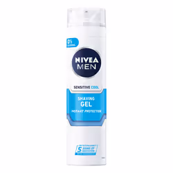 NIVEA SENSITIVE COOL GEL DA BARBA 200 ml, Gel da barba, Uomo, Pelle sensibile, 200 ml, Protezione, Emolliente, Bottiglia