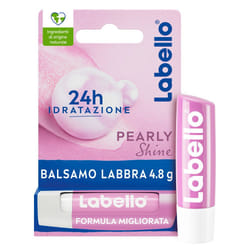 Labello Pearly Shine 4.8 g, Burrocacao labbra colorato e nutriente con Estratti di Perla Seta 5,5 ml Rossetto