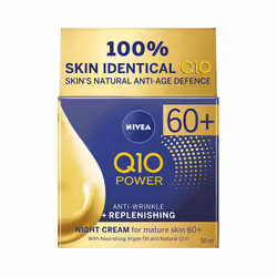NIVEA Q10 Power 60+ Replenishing Night Cream, Crema da notte, Donna, Pelle secca, Pelle molto secca, Viso, Anti-invecchiament ...