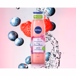 NIVEA DOCCIA RINFRESCANTE FRESH SMOOTHIES LAMPONE & MIRTILLO 300 ml, Gel doccia, 300 ml, Adulti, Unisex, Corpo, Pelle univers ...