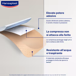 Hansaplast Cerotti Universal, Impermeabili e traspiranti per tutte le ferite, 10 pezzi in 2 formati pz Cerotto