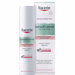 Eucerin DermoPurifyer è un siero a tripla azione formulato per ridurre le macchie post-acne, le imperfezioni e per controllar ...