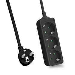 Helos 262802 prolunghe e multiple 5 m 3 presa(e) AC Interno Nero