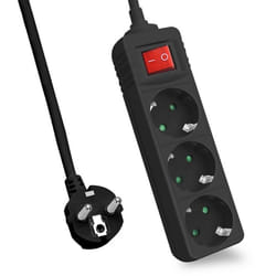 Helos 262804 prolunghe e multiple 3 m 3 presa(e) AC Interno Nero