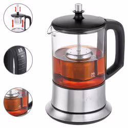 ProfiCook 501165 teiera in vetro per la preparazione del tè 0,5 L 1100 W Nero, Acciaio inox - Vista aggiuntiva 5