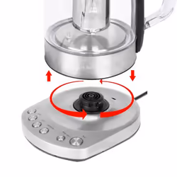 ProfiCook PC-WKS 1167G teiera in vetro per la preparazione del tè 1,5 L 2200 W Bacca, Acciaio inox - Vista aggiuntiva 4