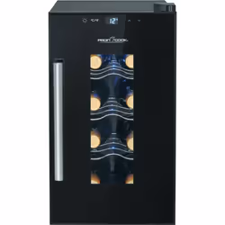 ProfiCook PC-WK 1232, Cantinetta vino con compressore, Libera installazione, 8 bottiglia/bottiglie, G, Luce interna, Nero