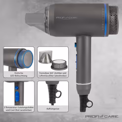 ProfiCare 330820 asciuga capelli 1800 W Blu, Grigio - Vista aggiuntiva 4