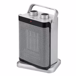 Clatronic HL 3631, Riscaldatore ambiente elettrico con ventilatore, Ceramica, CE, Intertek GS, Grigio, Manopola, 1500 W