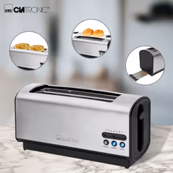 Clatronic TA 3687 7 4 fetta/e 1200 W Nero, Acciaio inox