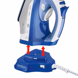 Clatronic DB 3706 ferro da stiro Ferro da stiro a secco e a vapore Piastra in Ceramica 2400 W Blu, Bianco - Vista aggiuntiva 4