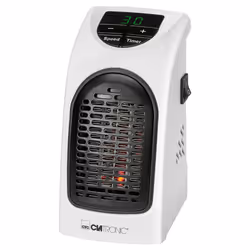 Clatronic HL 3738, Riscaldatore ambiente elettrico con ventilatore, 12 h, Interno, Parete, Nero, Bianco, LED