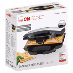 Clatronic ST 3778 tostiera 750 W Nero, Acciaio inox - Vista aggiuntiva 4