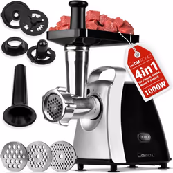 Clatronic FW 3803 tritacarne 1000 W Nero, Acciaio inox