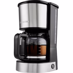 Clatronic KA 3808, Macchina da caffè con filtro, 1,5 L, Caffè macinato, 800 W, Nero, Acciaio inox