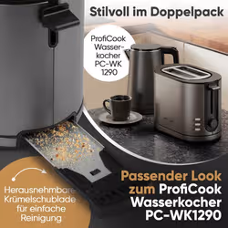 ProfiCook PC-TA 1291 2 fetta/e 950 W Antracite - Vista aggiuntiva 6
