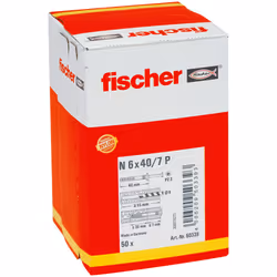 Fischer 50339 ancoraggio a vite e tassello 50 pz Kit di viti e tasselli a muro 40 mm