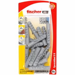 Fischer 52118, Tassello di espansione, Mattone, Cemento, Muratura, Nylon, 8 mm, 40 mm, 8 mm