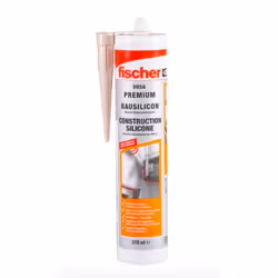 Fischer 53091, 310 ml, Sigillante in silicone, Adatto per uso interno, Adatto per uso esterno, Bianco
