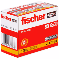 Fischer 70006 ancoraggio a vite e tassello 100 pz Tassello a muro 30 mm