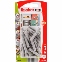 Fischer 90868, Kit di viti e tasselli a muro, Mattone, Cemento, 35 mm, 6 mm, 4,5 cm, 4 mm