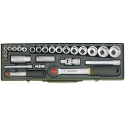 Proxxon - Serie di chiavi a bussola da 1/4' e 1/2' con cricchetto 27 pezzi 23020