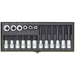 Proxxon - Serie di bussole xzn multidente da 1/2' 18 pz maschio e femmina 23296