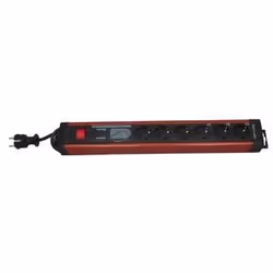 REV 6-f. PC socket line, 3,0 m, 250 V, 16 A, 3500 W, Nero, 3 m, 460 x 43 x 67 mm