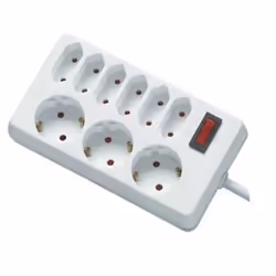 REV socket line, 9-fold, 1,4m, 1,4 m, 250 V, Bianco, 190 x 40 x 98 mm