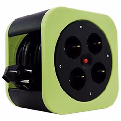 REV 0010012400, 10 m, Interno, 1,5 mm², Nero, Verde, 4 presa(e) AC, 230 V