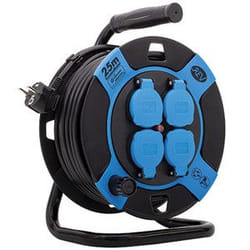 REV 0010105812 prolunghe e multiple 25 m 4 presa(e) AC Esterno Nero, Blu