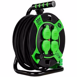 REV 0010215412, 25 m, Esterno, Dritto, IP44, 1,5 mm², Nero, Verde